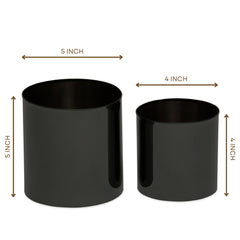 Noir Planter Duo: pair of black stainless steel tabletop planters, view 2