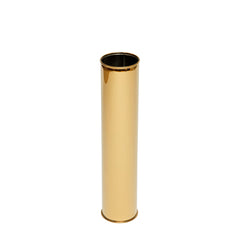 Oro Column Floor Vase: tall gold stainless steel column floor vase, view 2