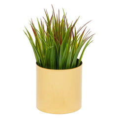 Oro Planter Duo: pair of gold stainless steel tabletop planters, view 4