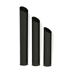 Noir Fluted Floor Vase Trio: set of three black fluted stainless steel floor vases, view 3