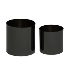 Noir Planter Duo: pair of black stainless steel tabletop planters, view 3