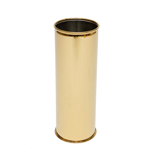Gold mirror-polished cylinder vase
